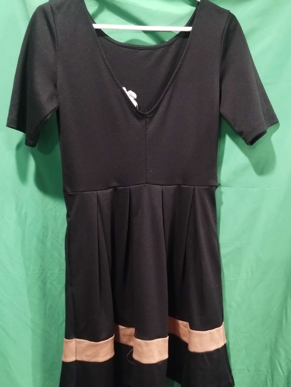 Forever 21 Black Fit-and-Flare Dress with Tan Band